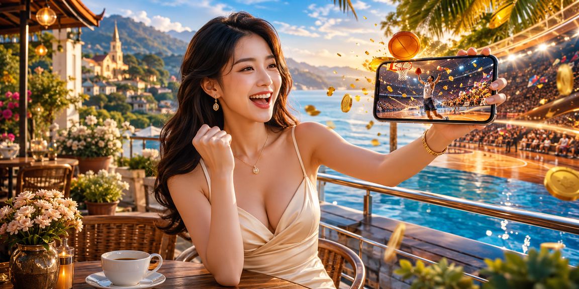 Khung cảnh cà phê Đà Lạt với người dùng phân tích kèo bóng rổ trực tuyến trên laptop