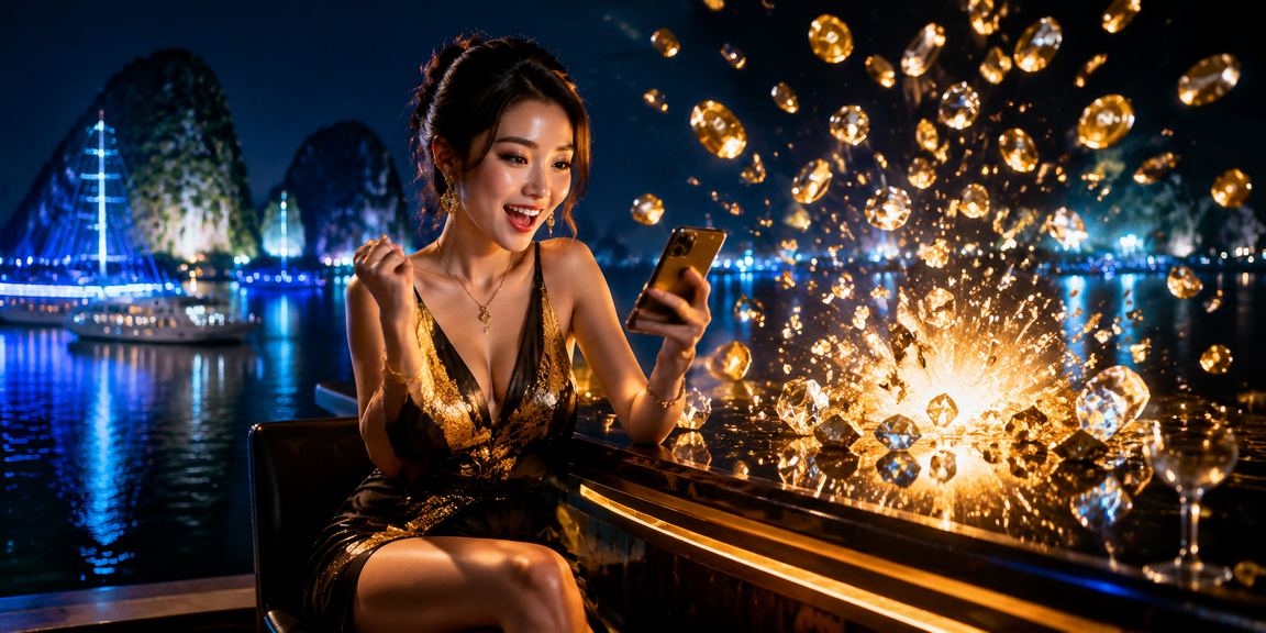 Người dùng Việt Nam sử dụng điện thoại di động truy cập casino trực tuyến tại vịnh Hạ Long