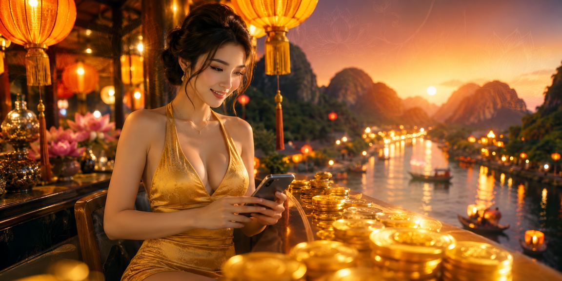 Khung cảnh chợ đêm Ninh Bình với người dùng đang theo dõi trận đấu thể thao trên điện thoại một cách thư thái