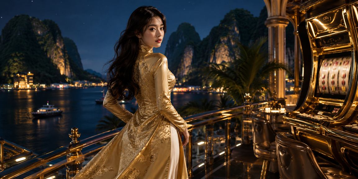 Phụ nữ mặc áo dài tại Ninh Bình trải nghiệm trò chơi slots trực tuyến trên thiết bị di động